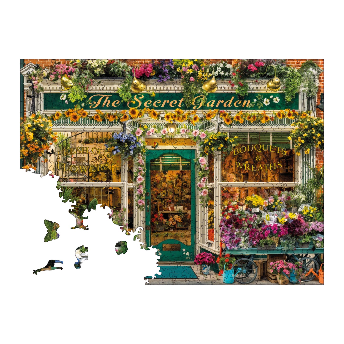 Wooden Puzzles for Adults, The Secret Garden Premium Jigsaw Puzzles, 450 Pieces Challenging Wooden Jigsaw, 11,4"x15,4" (29x39 cm)