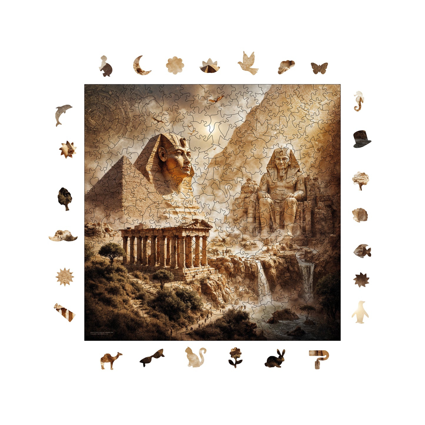 Wooden Puzzles for Adults, Pharaohs’ Legacy Premium Jigsaw Puzzles, 353 Pieces Wooden Jigsaw, 11,4"x11,4" (29x29 cm)