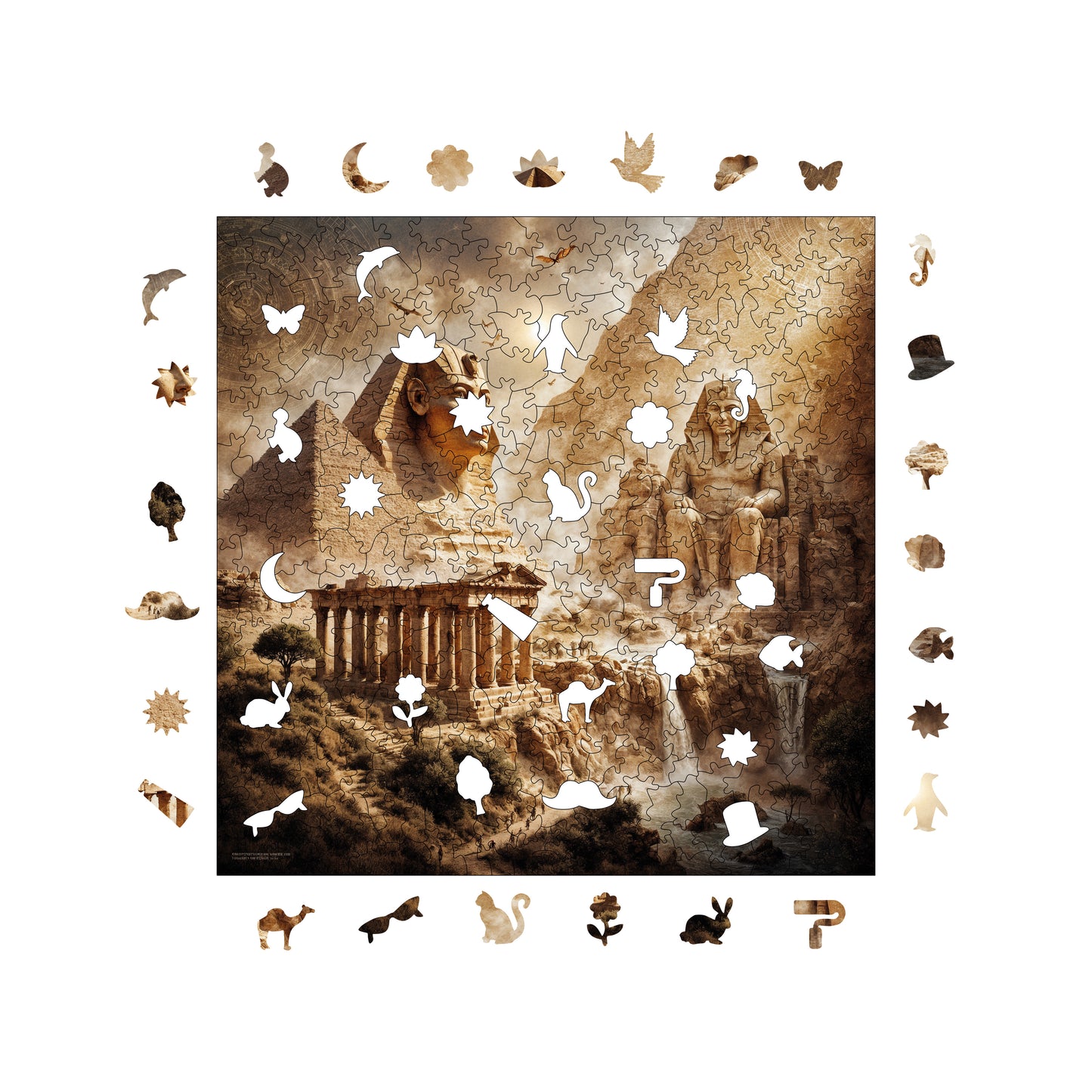 Wooden Puzzles for Adults, Pharaohs’ Legacy Premium Jigsaw Puzzles, 353 Pieces Wooden Jigsaw, 11,4"x11,4" (29x29 cm)