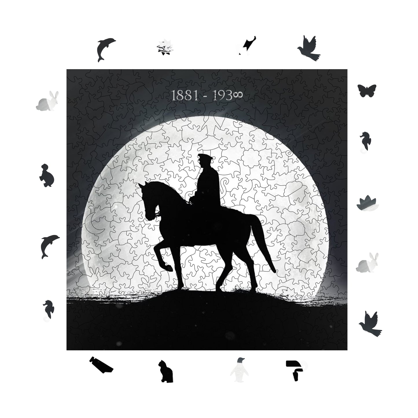 Yetişkinler İçin Ahşap Puzzle, 1881 – Sonsuza Premium Puzzle, 353 Parça Zorlu Ahşap Yapboz, 11,4"x11,4" (29x29 cm) Benzersiz Şekil, Yetişkinler İçin Ahşap Yapbozlar