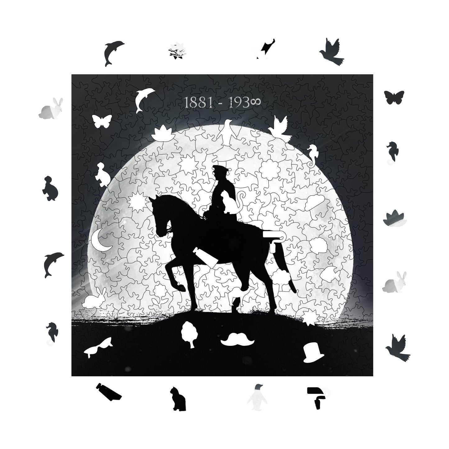 Yetişkinler İçin Ahşap Puzzle, 1881 – Sonsuza Premium Puzzle, 353 Parça Zorlu Ahşap Yapboz, 11,4"x11,4" (29x29 cm) Benzersiz Şekil, Yetişkinler İçin Ahşap Yapbozlar