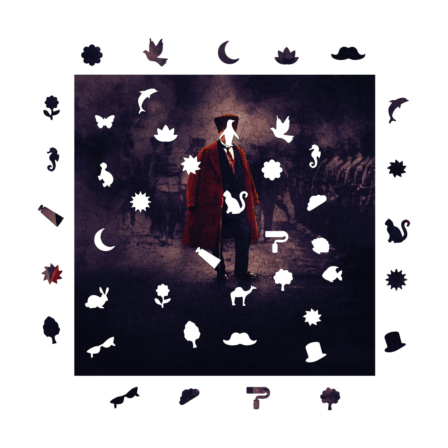 Yetişkinler İçin Ahşap Puzzle, Mustafa Kemal ATATÜRK Premium Puzzle, 353 Parça Zorlu Ahşap Yapboz, 11,4"x11,4" (29x29 cm) Benzersiz Şekil, Yetişkinler İçin Ahşap Yapbozlar