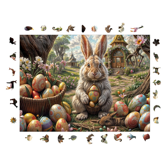 Wooden Puzzles for Adults, Easter Garden Premium Jigsaw Puzzles, 450 Pieces Challenging Wooden Jigsaw, 11,4"x15,4" (29x39 cm)