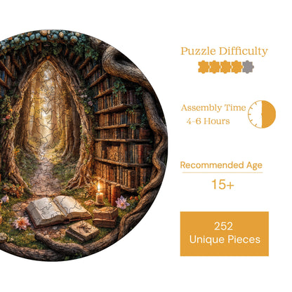 Yetişkinler İçin Ahşap Puzzle, Büyülü Geçit Premium Puzzle, 252 Parça Zorlu Ahşap Yapboz, 11,4"x11,4" (29x29 cm) Benzersiz Şekil, Yetişkinler İçin Ahşap Yapboz