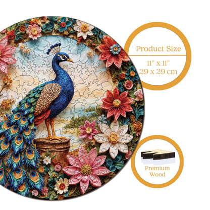 Yetişkinler İçin Ahşap Puzzle, Çiçek Açan Zarafet Premium Puzzle, 252 Parça Zorlu Ahşap Yapboz, 11,4"x11,4" (29x29 cm) Benzersiz Şekil, Yetişkinler İçin Ahşap Yapboz