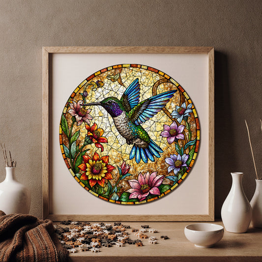 Wooden Puzzles for Adults, The Bird of Light Premium Jigsaw Puzzles, 252 Pieces Challenging Wooden Jigsaw, 11,4"x11,4" (29x29 cm)