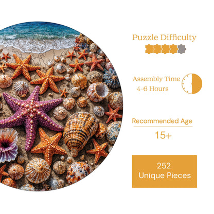 Yetişkinler İçin Ahşap Puzzle, Denizdeki Hazine Premium Puzzle, 252 Parça Zorlu Ahşap Yapboz, 11,4"x11,4" (29x29 cm) Benzersiz Şekil, Yetişkinler İçin Ahşap Yapboz
