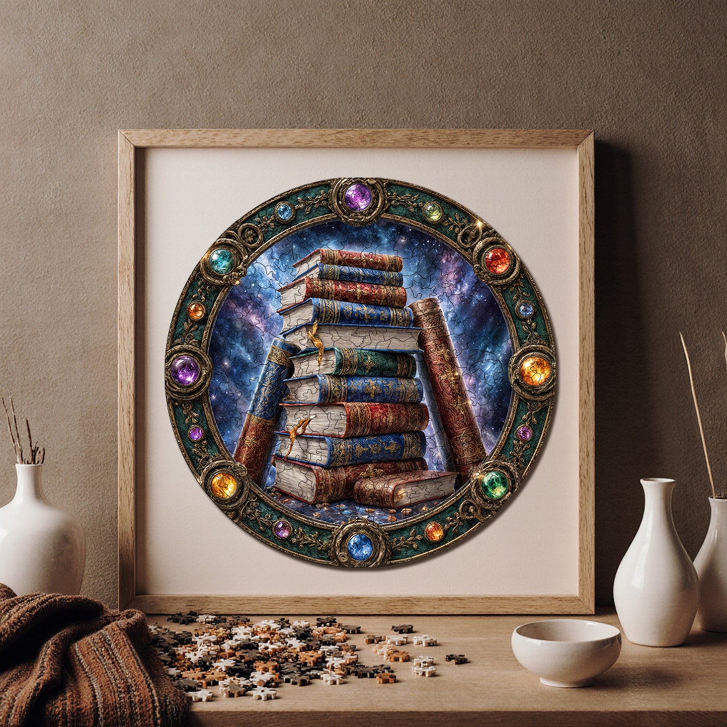 Yetişkinler İçin Ahşap Puzzle, Bilgelik Kitapları Premium Puzzle, 252 Parça Zorlu Ahşap Yapboz, 11,4"x11,4" (29x29 cm) Benzersiz Şekil, Yetişkinler İçin Ahşap Yapboz