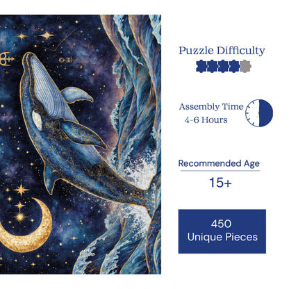 Wooden Puzzles for Adults, Infinite Waves Premium Jigsaw Puzzles, 450 Pieces Challenging Wooden Jigsaw, 11,4"x15,4" (29x39 cm)