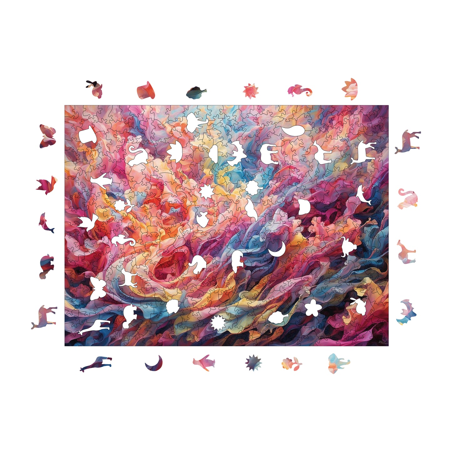 Yetişkinler İçin Ahşap Puzzle, Renk Fırtınası Premium Puzzle, 450 Parça Zorlu Ahşap Yapboz, 11,4"x15,4" (29x39 cm)