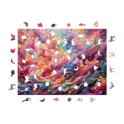 Yetişkinler İçin Ahşap Puzzle, Renk Fırtınası Premium Puzzle, 450 Parça Zorlu Ahşap Yapboz, 11,4"x15,4" (29x39 cm)