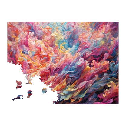 Yetişkinler İçin Ahşap Puzzle, Renk Fırtınası Premium Puzzle, 450 Parça Zorlu Ahşap Yapboz, 11,4"x15,4" (29x39 cm)
