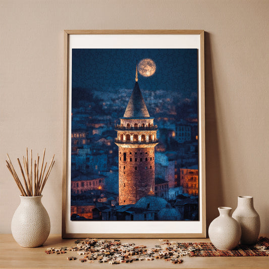 Wooden Puzzles for Adults, Legendary Galata Premium Jigsaw Puzzles, 450 Pieces Challenging Wooden Jigsaw, 11,4"x15,4" (29x39 cm)