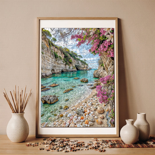Wooden Puzzles for Adults, Secret Paradise Premium Jigsaw Puzzles, 450 Pieces Challenging Wooden Jigsaw, 11,4"x15,4" (29x39 cm)