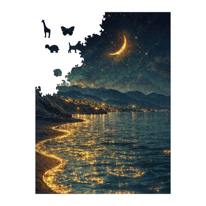 Yetişkinler İçin Ahşap Puzzle, Yıldızların Kıyısı Premium Puzzle, 450 Parça Zorlu Ahşap Yapboz, 11,4"x15,4" (29x39 cm)
