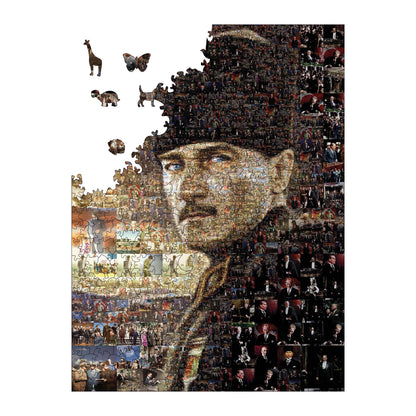 Wooden Puzzles for Adults, Immortal ATATÜRK Premium Jigsaw Puzzles, 450 Pieces Challenging Wooden Jigsaw, 11,4"x15,4" (29x39 cm)
