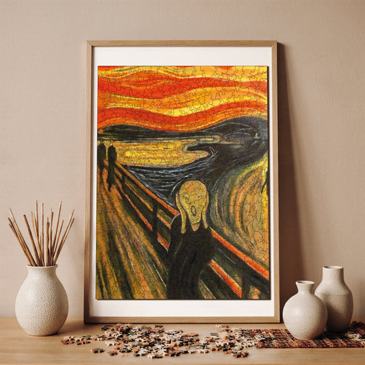 Wooden Puzzles for Adults, The Scream Premium Jigsaw Puzzles, 450 Pieces Challenging Wooden Jigsaw, 11,4"x15,4" (29x39 cm)