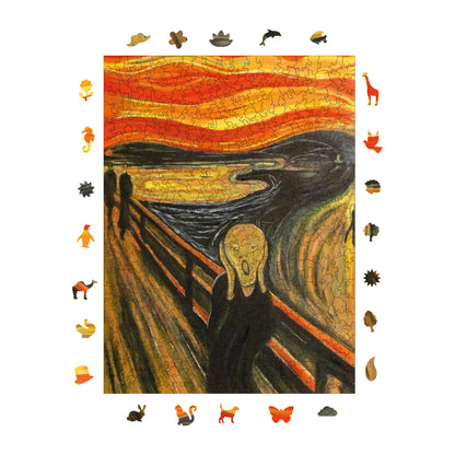 Wooden Puzzles for Adults, The Scream Premium Jigsaw Puzzles, 450 Pieces Challenging Wooden Jigsaw, 11,4"x15,4" (29x39 cm)