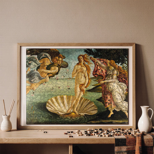 Wooden Puzzles for Adults, The Birth of Venus Premium Jigsaw Puzzles, 450 Pieces Challenging Wooden Jigsaw, 11,4"x15,4" (29x39 cm)