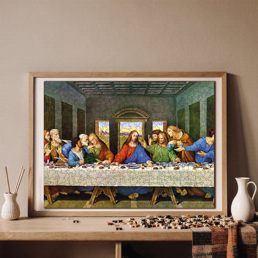 Wooden Puzzles for Adults, The Last Supper Premium Jigsaw Puzzles, 450 Pieces Challenging Wooden Jigsaw, 11,4"x15,4" (29x39 cm)