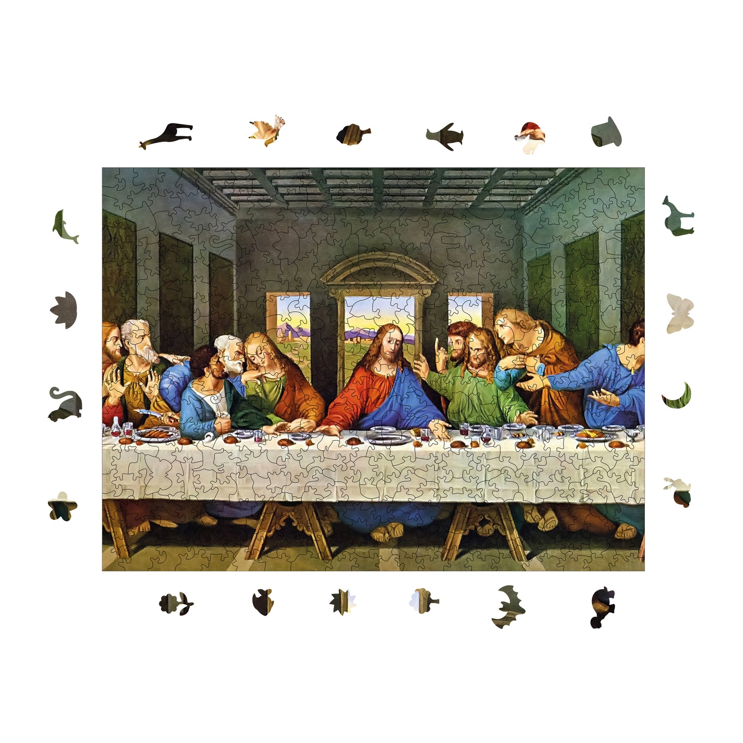 Wooden Puzzles for Adults, The Last Supper Premium Jigsaw Puzzles, 450 Pieces Challenging Wooden Jigsaw, 11,4"x15,4" (29x39 cm)