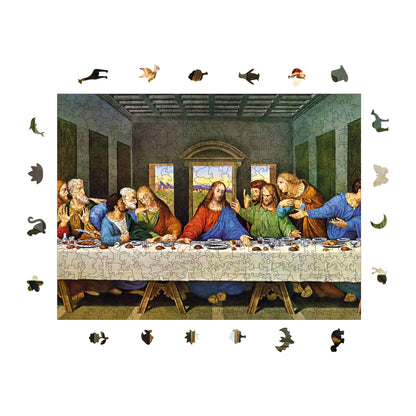 Wooden Puzzles for Adults, The Last Supper Premium Jigsaw Puzzles, 450 Pieces Challenging Wooden Jigsaw, 11,4"x15,4" (29x39 cm)