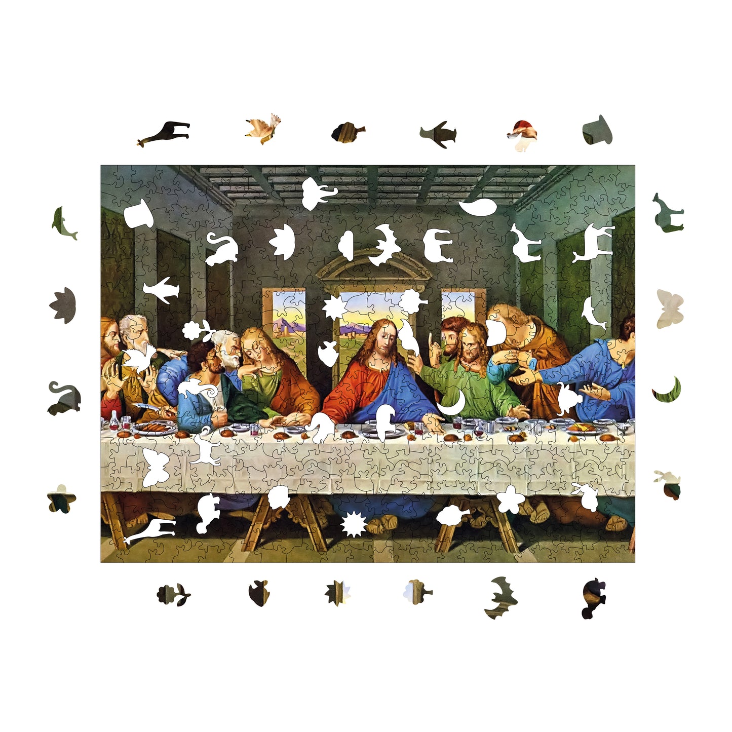 Wooden Puzzles for Adults, The Last Supper Premium Jigsaw Puzzles, 450 Pieces Challenging Wooden Jigsaw, 11,4"x15,4" (29x39 cm)