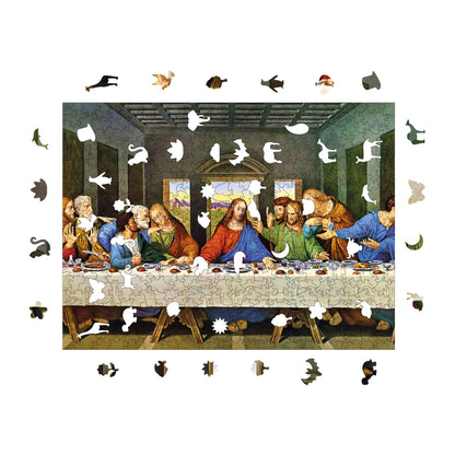 Wooden Puzzles for Adults, The Last Supper Premium Jigsaw Puzzles, 450 Pieces Challenging Wooden Jigsaw, 11,4"x15,4" (29x39 cm)