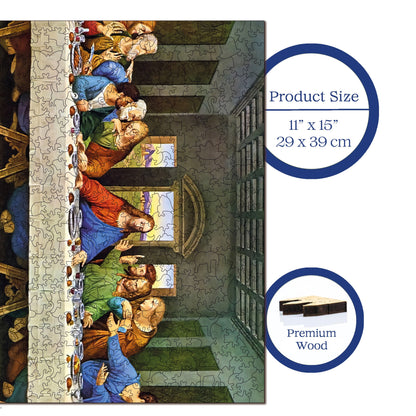 Wooden Puzzles for Adults, The Last Supper Premium Jigsaw Puzzles, 450 Pieces Challenging Wooden Jigsaw, 11,4"x15,4" (29x39 cm)