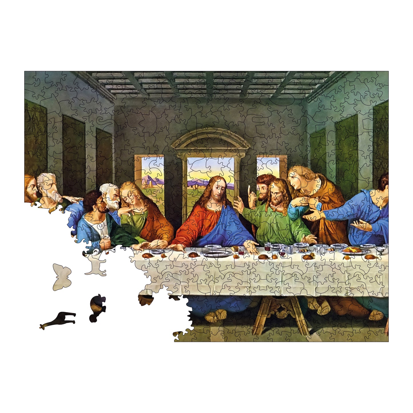 Wooden Puzzles for Adults, The Last Supper Premium Jigsaw Puzzles, 450 Pieces Challenging Wooden Jigsaw, 11,4"x15,4" (29x39 cm)