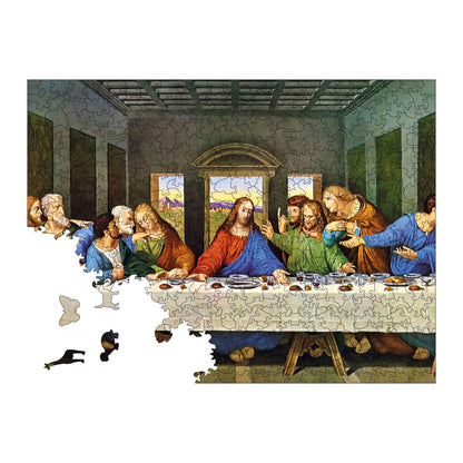 Wooden Puzzles for Adults, The Last Supper Premium Jigsaw Puzzles, 450 Pieces Challenging Wooden Jigsaw, 11,4"x15,4" (29x39 cm)