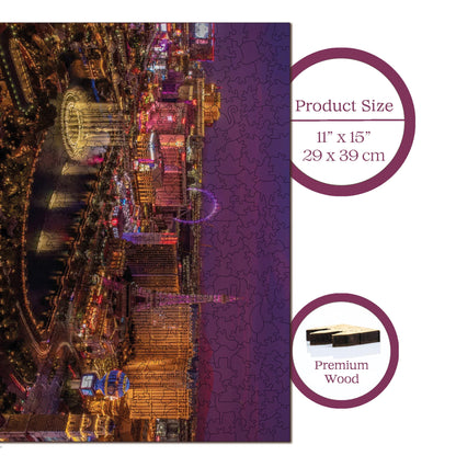 Wooden Puzzles for Adults, Vegas Nights Premium Jigsaw Puzzles, 450 Pieces Challenging Wooden Jigsaw, 11,4"x15,4" (29x39 cm)