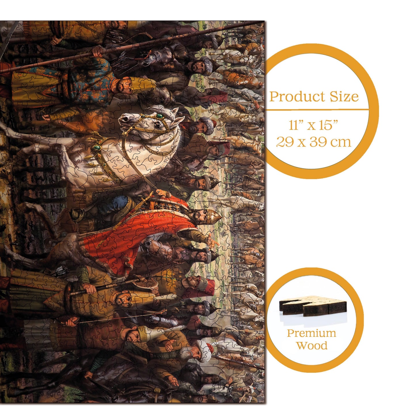 Wooden Puzzles for Adults, The Conqueror  Premium Jigsaw Puzzles, 450 Pieces Challenging Wooden Jigsaw, 11,4"x15,4" (29x39 )