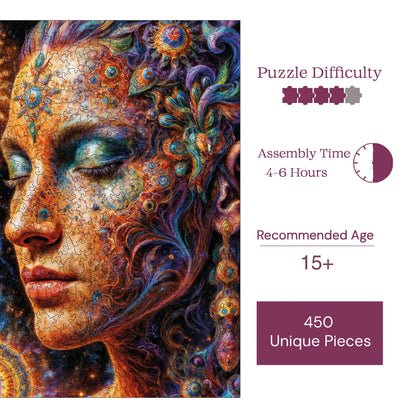 Wooden Puzzles for Adults, Lady of the Stars Premium Jigsaw Puzzles, 450 Pieces Challenging Wooden Jigsaw, 11,4"x15,4" (29x39 )