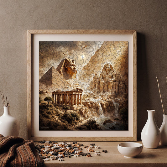Wooden Puzzles for Adults, Pharaohs’ Legacy Premium Jigsaw Puzzles, 353 Pieces Wooden Jigsaw, 11,4"x11,4" (29x29 cm)