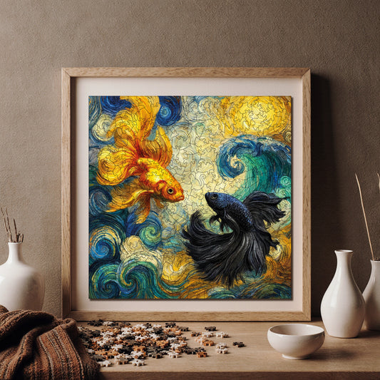 Wooden Puzzles for Adults,  Spirits in the Waves Premium Jigsaw Puzzles, 353 Pieces Wooden Jigsaw, 11,4"x11,4" (29x29 cm)
