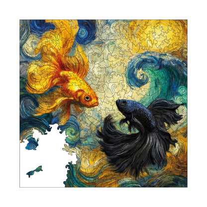 Wooden Puzzles for Adults,  Spirits in the Waves Premium Jigsaw Puzzles, 353 Pieces Wooden Jigsaw, 11,4"x11,4" (29x29 cm)