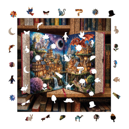 Wooden Puzzles for Adults, Fairy Tale Gateway Premium Jigsaw Puzzles, 353 Pieces Wooden Jigsaw, 11,4"x11,4" (29x29 cm)