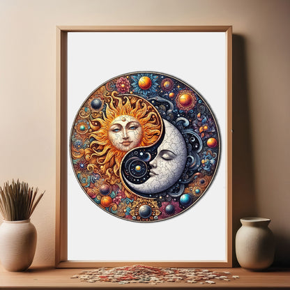 Holzpuzzle für Erwachsene, Tanz der Sonne und des Mondes, Premium-Puzzle, 252 Teile, anspruchsvolles Holzpuzzle, 29 x 29 cm