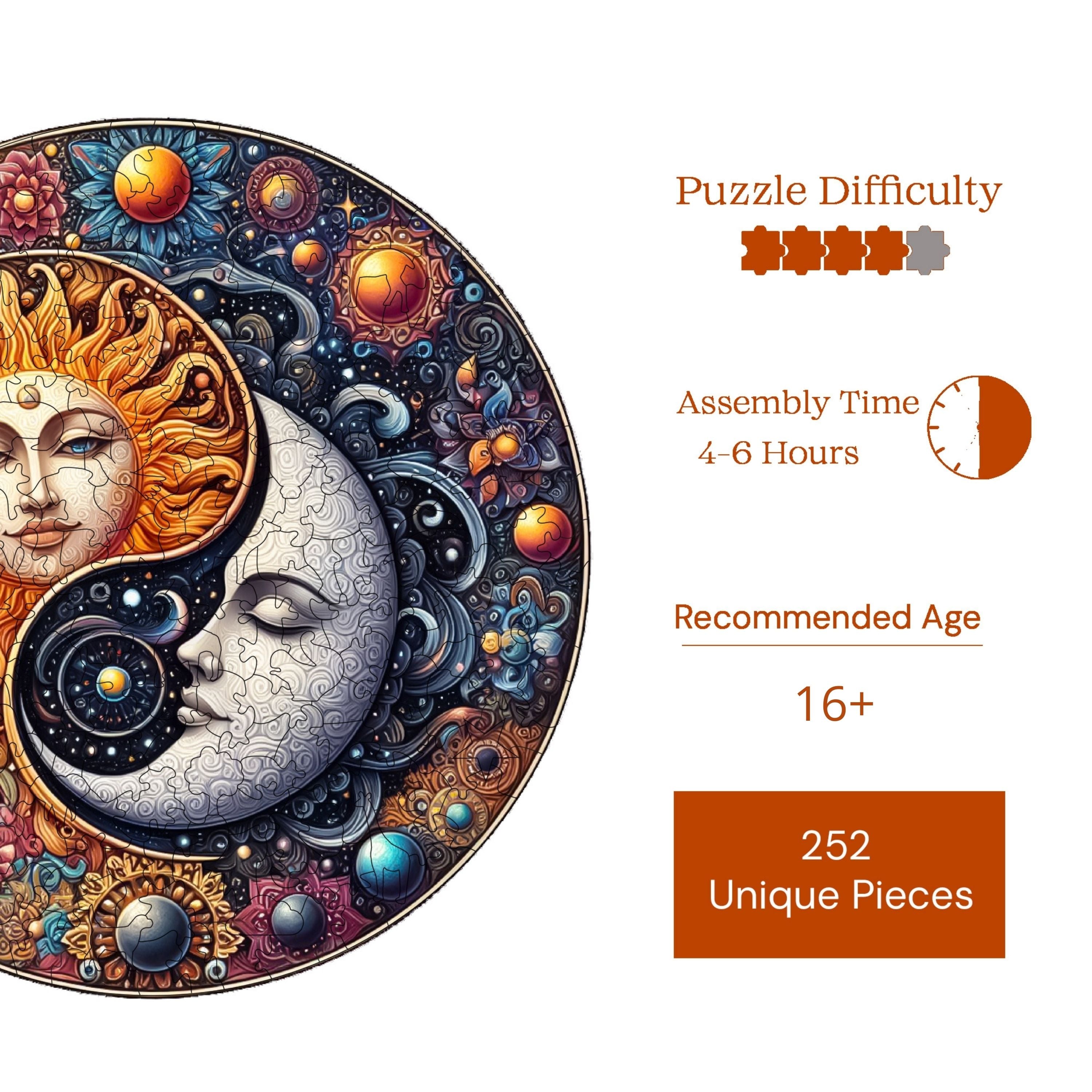 Güneş ve Ayın Dansı - Ahşap Puzzle