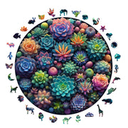 Sukulent Bahçesi - Ahşap Puzzle