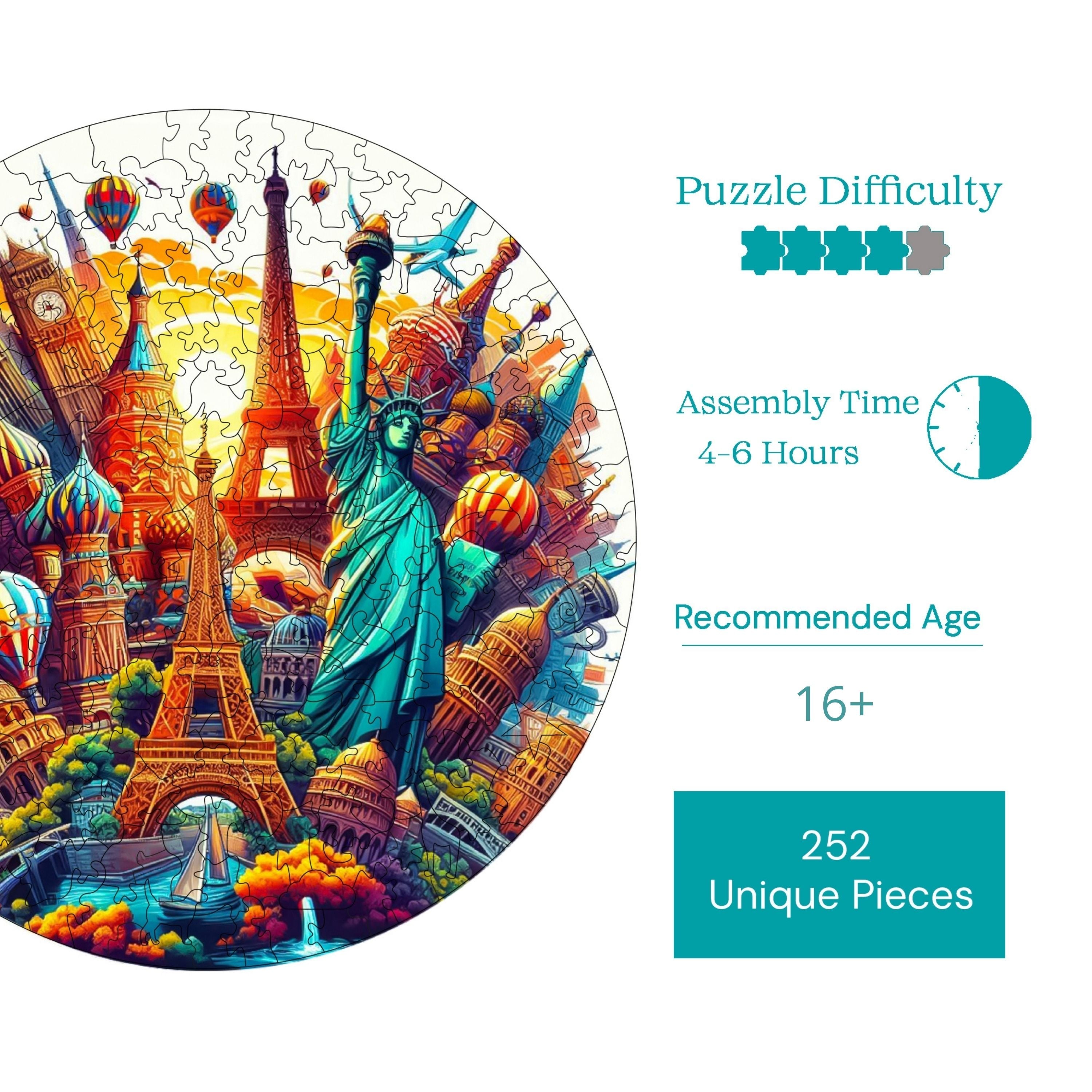 Dünya Şehirleri - Ahşap Puzzle