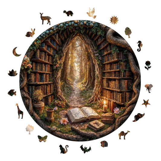 Yetişkinler İçin Ahşap Puzzle, Büyülü Geçit Premium Puzzle, 252 Parça Zorlu Ahşap Yapboz, 11,4"x11,4" (29x29 cm) Benzersiz Şekil, Yetişkinler İçin Ahşap Yapboz