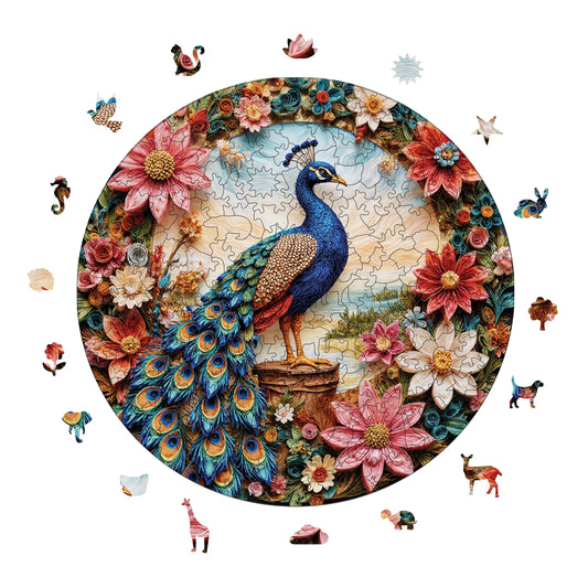 Yetişkinler İçin Ahşap Puzzle, Çiçek Açan Zarafet Premium Puzzle, 252 Parça Zorlu Ahşap Yapboz, 11,4"x11,4" (29x29 cm) Benzersiz Şekil, Yetişkinler İçin Ahşap Yapboz