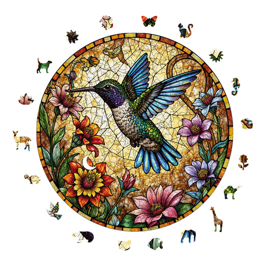 Yetişkinler İçin Ahşap Puzzle, Işık Kuşu Premium Puzzle, 252 Parça Zorlu Ahşap Yapboz, 11,4"x11,4" (29x29 cm) Benzersiz Şekil, Yetişkinler İçin Ahşap Yapboz