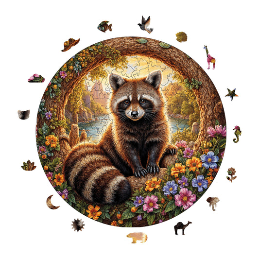 Yetişkinler İçin Ahşap Puzzle, Sevimli Koruyucu Premium Puzzle, 252 Parça Zorlu Ahşap Yapboz, 11,4"x11,4" (29x29 cm) Benzersiz Şekil, Yetişkinler İçin Ahşap Yapboz