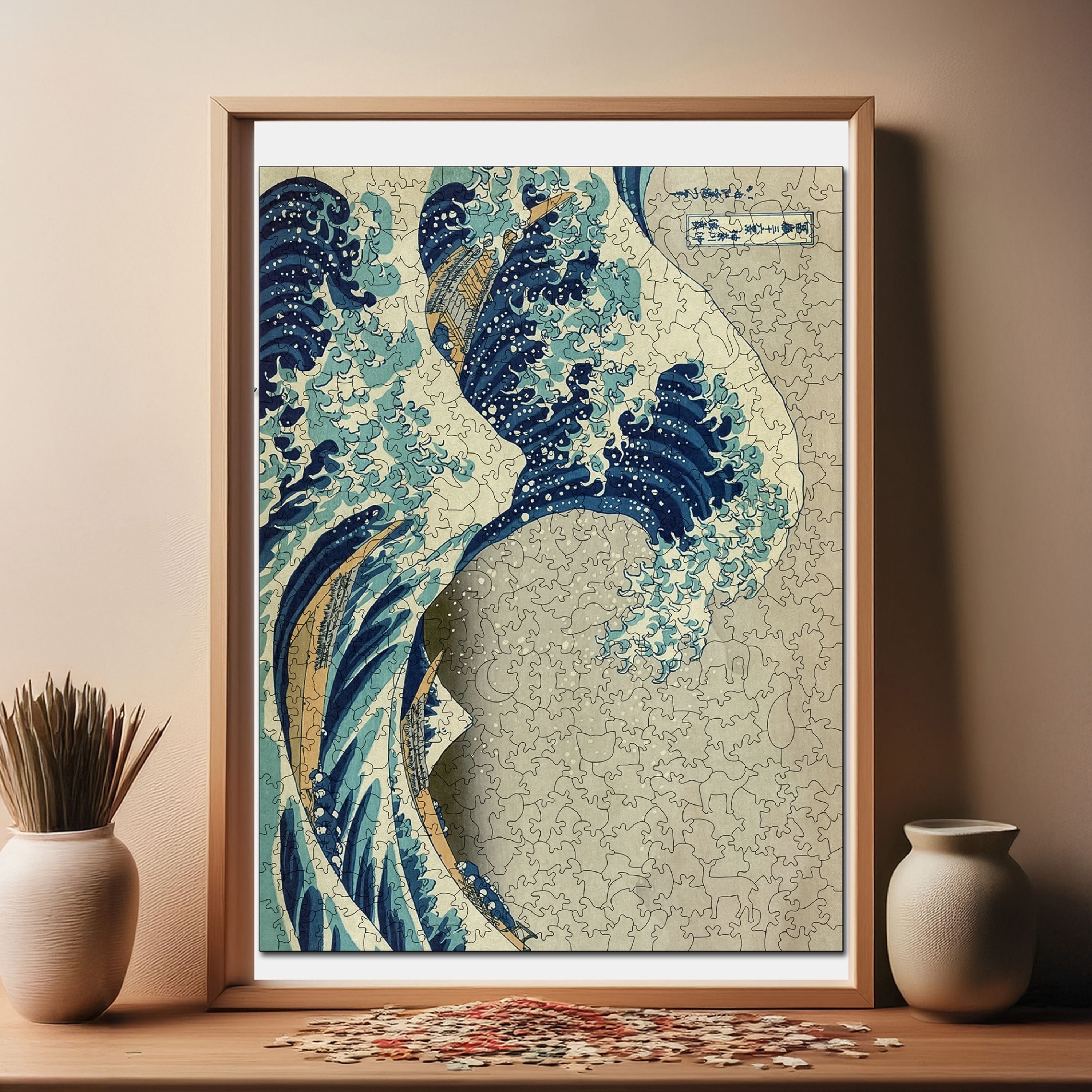 Kanagawa'nın Büyük Dalgası - Ahşap Puzzle