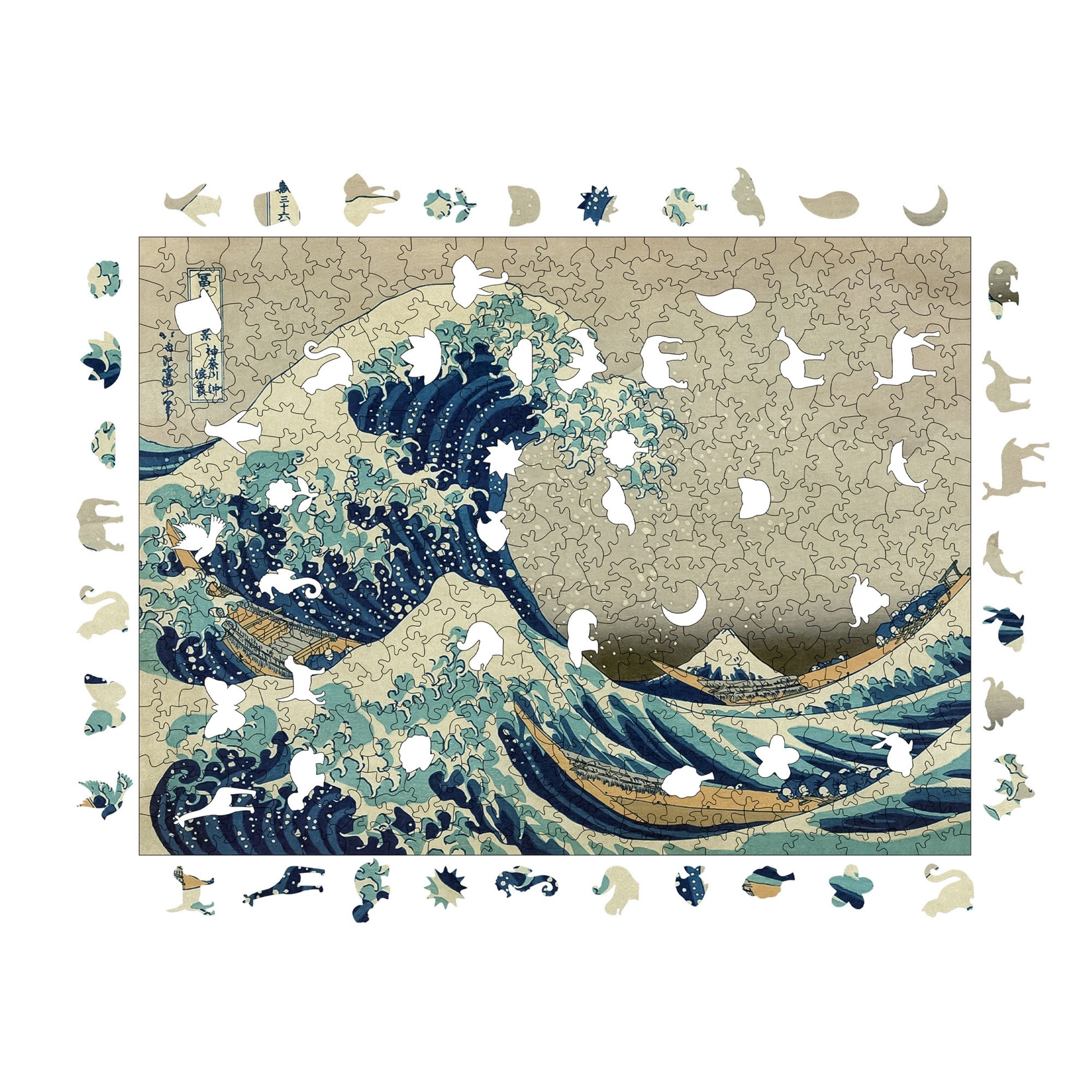 Kanagawa'nın Büyük Dalgası - Ahşap Puzzle