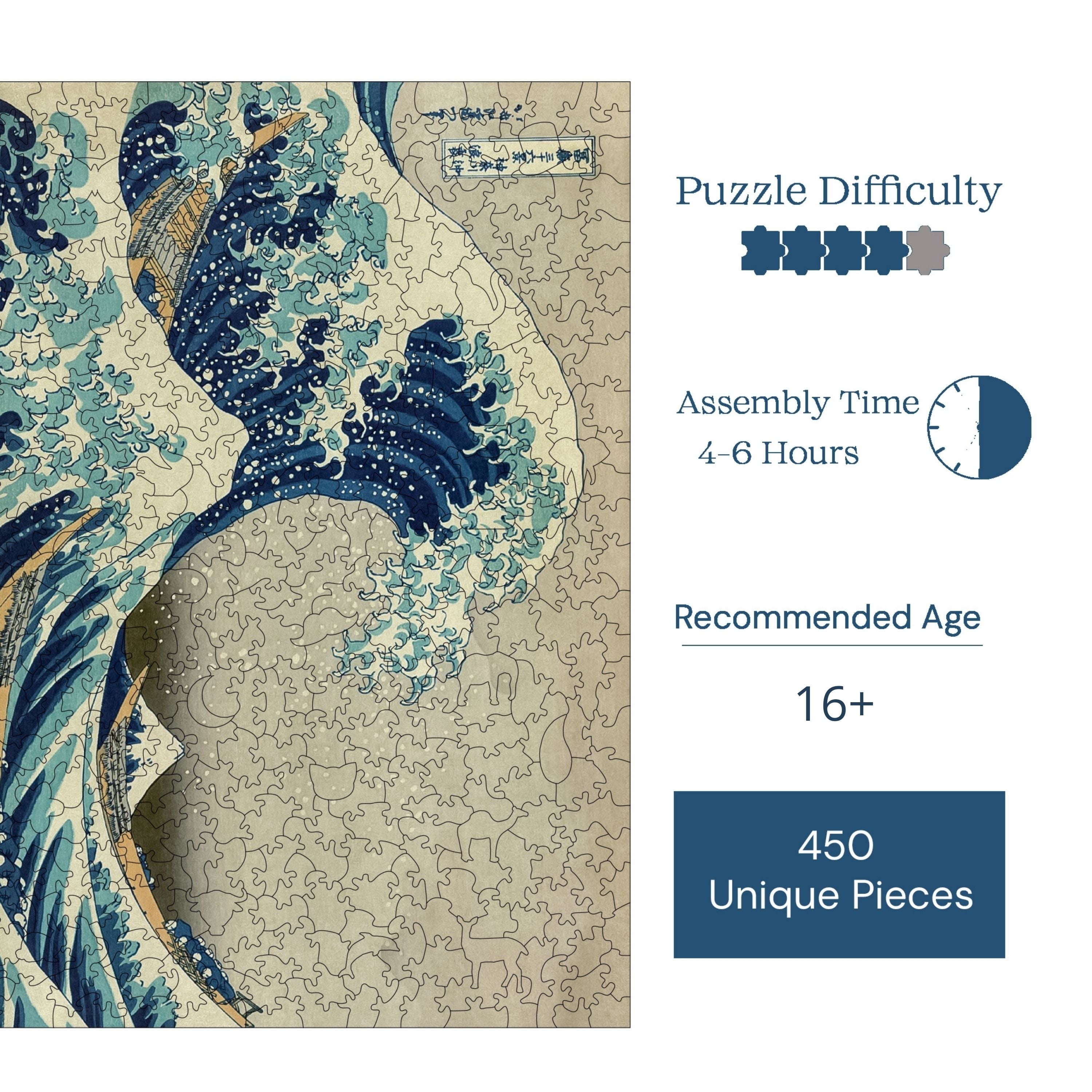 Kanagawa'nın Büyük Dalgası - Ahşap Puzzle