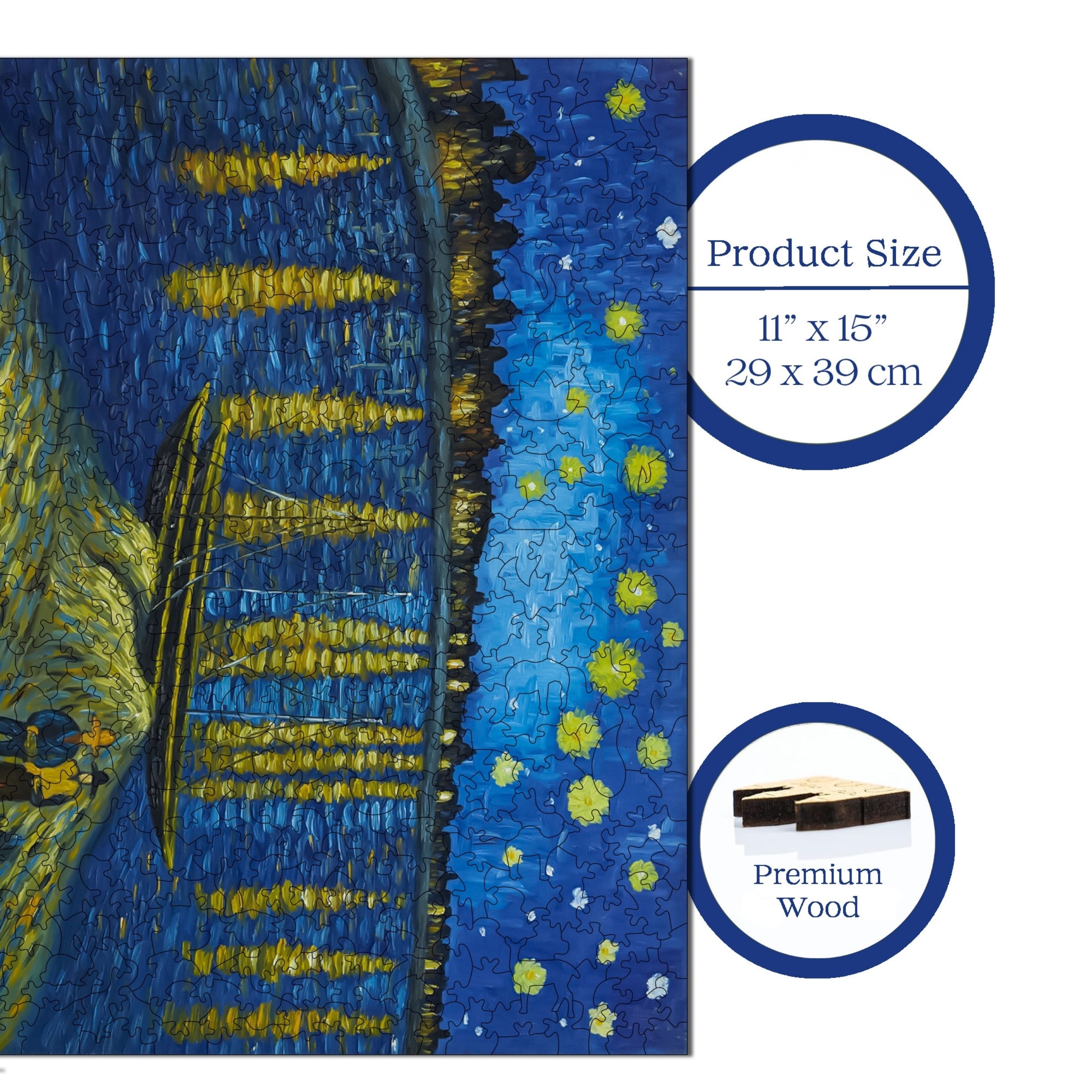  Van Gogh Ren Nehri'nde Yıldızlı Bir Gece - Ahşap Puzzle